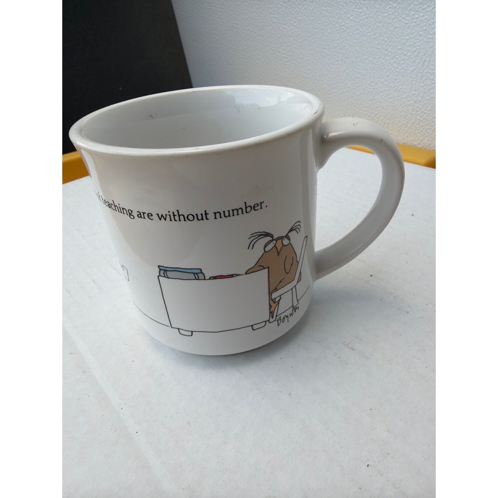 Vintage Sandra Boynton Teaching Joys Mug Recycled Paper Products Japan White 80s